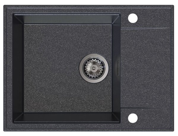 SINK Quality Quality Sink55 mosogató, gránit mosogató 620x460x215 mm + grafit szifon, fekete pettyes, SKQ-SINK.B.1KKO.XB