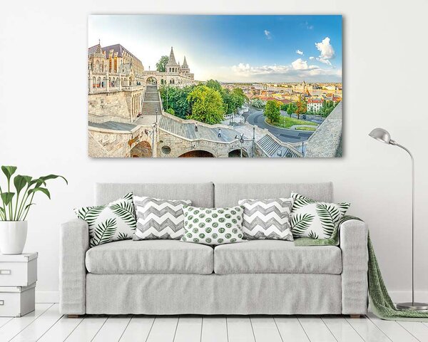 Budapest, Fischerbastei, Panorama über Budapest, (vászonkép)