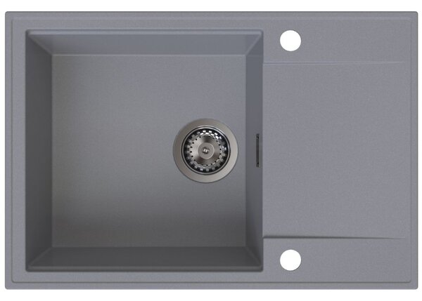 SINK Quality Quality Sink55 mosogató, gránit konyhai mosogató 680x460x215 mm + grafit szifon, szürke, SKQ-SINK.D.1KDO.XB