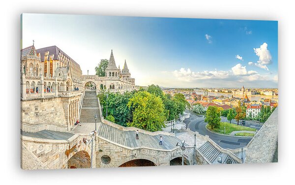 Budapest, Fischerbastei, Panorama über Budapest, (vászonkép)