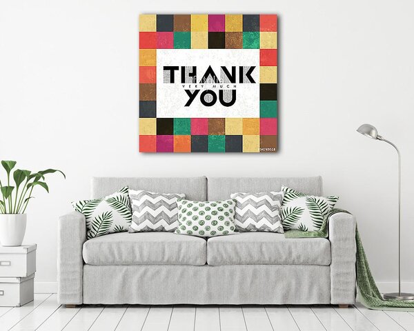 Thank You színes mozaik háttérrel (vászonkép)