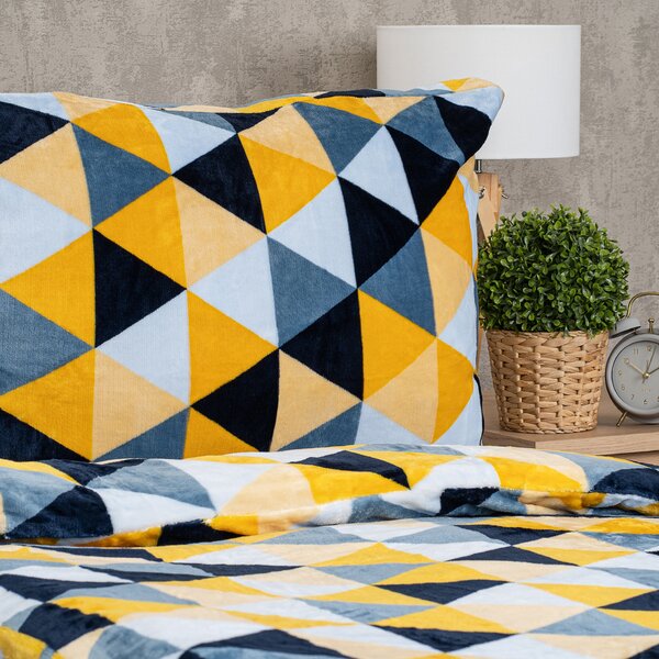 4Home Scandi triangle mikroflanel ágyneműhuzat, 140 x 220 cm, 70 x 90 cm, 140 x 220 cm, 70 x 90 cm