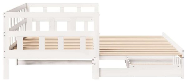 VidaXL fehér kihúzható heverő fiókokkal matrac nélkül 90 x 200 cm