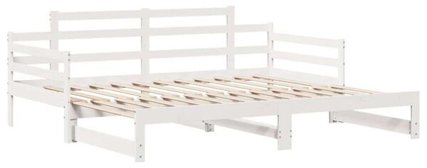 VidaXL fehér kihúzható heverő fiókokkal matrac nélkül 90 x 200 cm