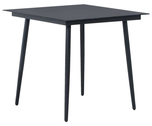 Fekete PVC Rattan Kerti Étkezőgarnitúra - 5 részes