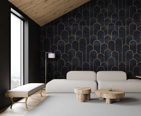 Fotótapéta Elegáns fekete ívek finom vonalakkal, Modern fotótapéta, Modern fotótapéta, u53281 - Muralas.hu