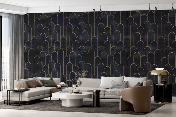 Fotótapéta Elegáns fekete ívek finom vonalakkal, Modern fotótapéta, Modern fotótapéta, u53281 - Muralas.hu