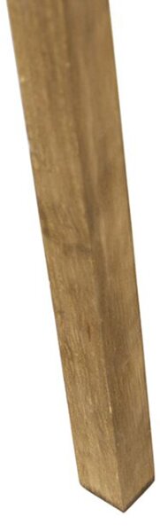 Rusztikus állólámpa vintage fa talppal és lenvászon búrával sötétszürke 45 cm - Tripod Classic