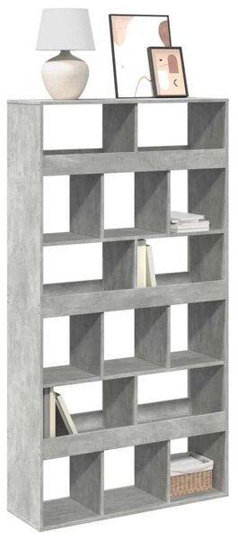 VidaXL betonszürke szerelt fa könyvespolc 100 x 33 x 187,5 cm