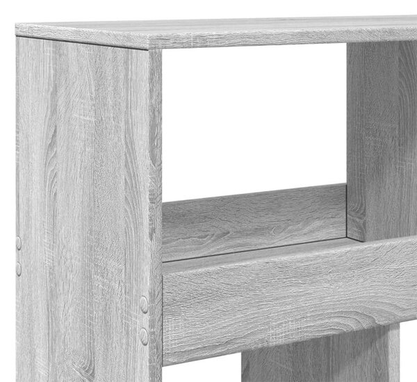 Fa Könyvespolc - 15 Rekeszes - Szürke Sonoma - 100x33x187,5cm
