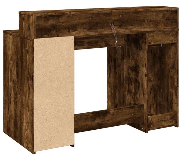 VidaXL Íróasztal - Füstös Tölgy - LED - 120x55x91 cm