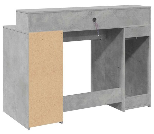 VidaXL LED-es Íróasztal - 120x55x91 cm - Betonszürke