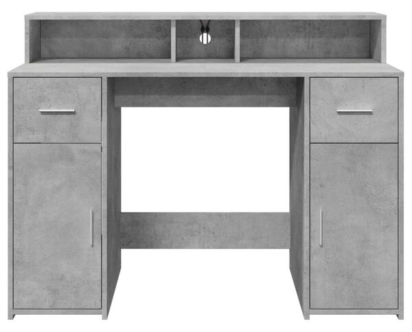 VidaXL LED-es Íróasztal - 120x55x91 cm - Betonszürke