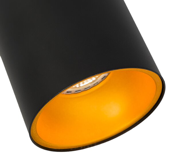 4 darabos modern spotlámpa szett fekete arany GU10 50mm - Deep