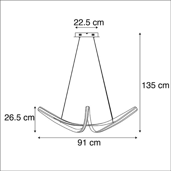 Design lógólámpa acél, fényerőszabályozóval, LED-del - Viola Due