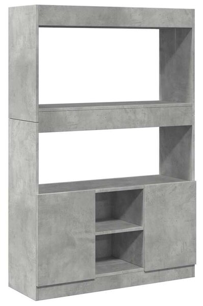 VidaXL Magasszekrény - Fa - Betonszürke - 92x33x140 cm