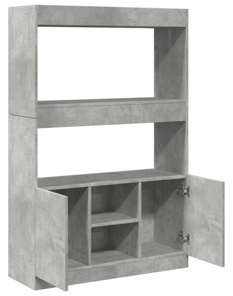 VidaXL Magasszekrény - Fa - Betonszürke - 92x33x140 cm