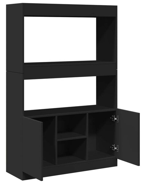 VidaXL Fekete Fa Magasszekrény - 92x33x140 cm