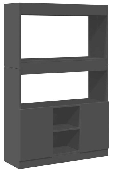 VidaXL Fekete Fa Magasszekrény - 92x33x140 cm