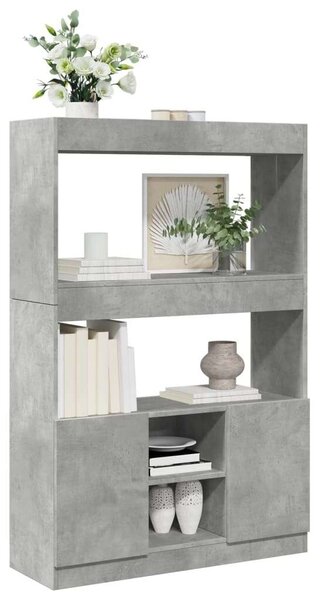 VidaXL Magasszekrény - Fa - Betonszürke - 92x33x140 cm