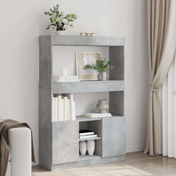 VidaXL Magasszekrény - Fa - Betonszürke - 92x33x140 cm