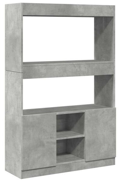VidaXL Magasszekrény - Fa - Betonszürke - 92x33x140 cm