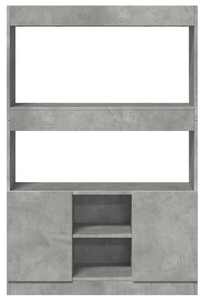VidaXL Magasszekrény - Fa - Betonszürke - 92x33x140 cm