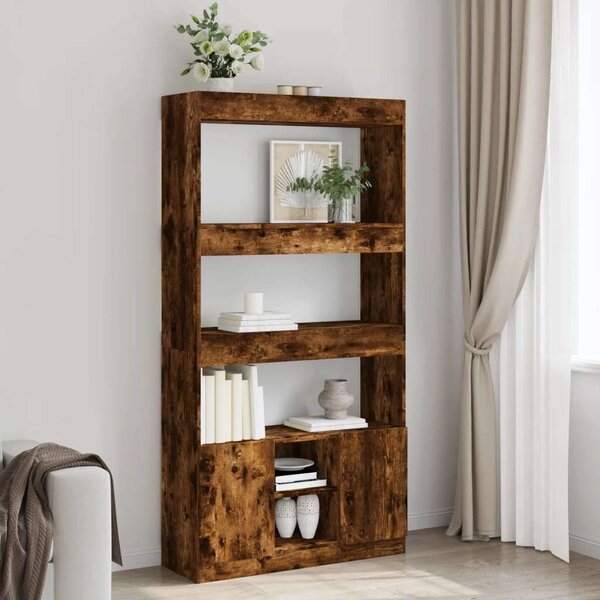 VidaXL füstös tölgy színű szerelt fa magasszekrény 92 x 33 x 180 cm