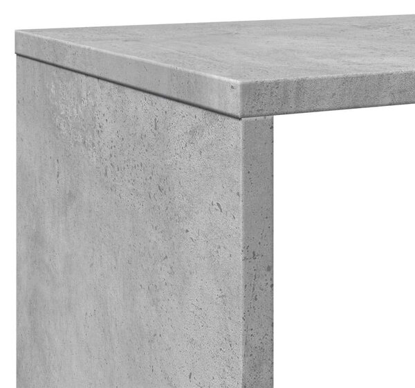 Fa Könyvespolc - 12 Rekesz - Beton Szürke - 132cm