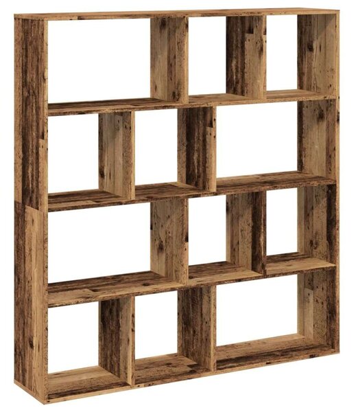 Vidaxl Antik Fa Könyvespolc - 12 Rekesz - 132x29x141,5cm