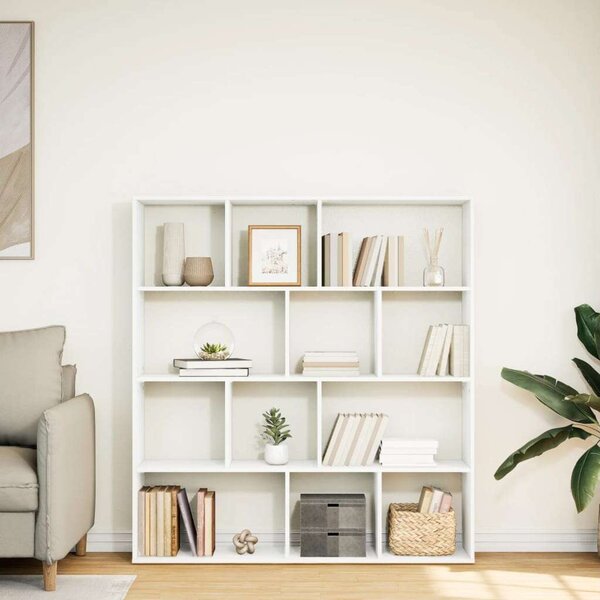 VidaXL Fehér Könyvespolc - 12 Rekeszes - 132x29x141,5cm