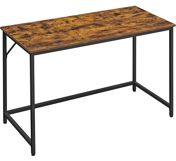Íróasztal, Számítógépes asztal, Kis irodai asztal 120x60 cm, Rusztikus barna/fekete