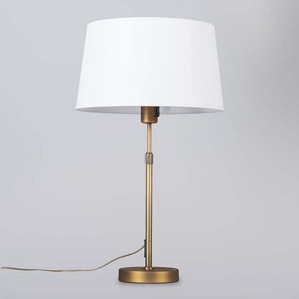Asztali lámpa bronz árnyékolóval, fehér 35 cm állítható - Parte