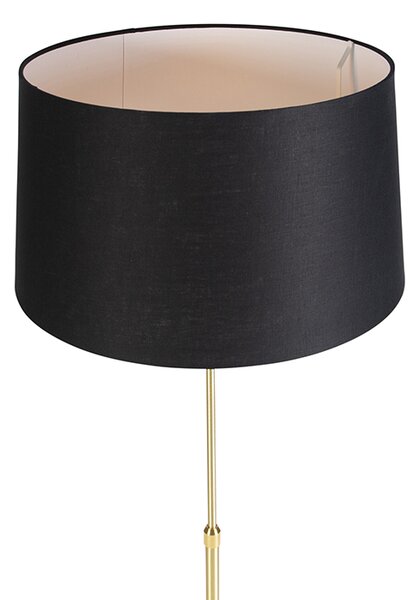 Állólámpa arany/bronz fekete vászon árnyékolóval 45 cm - Parte