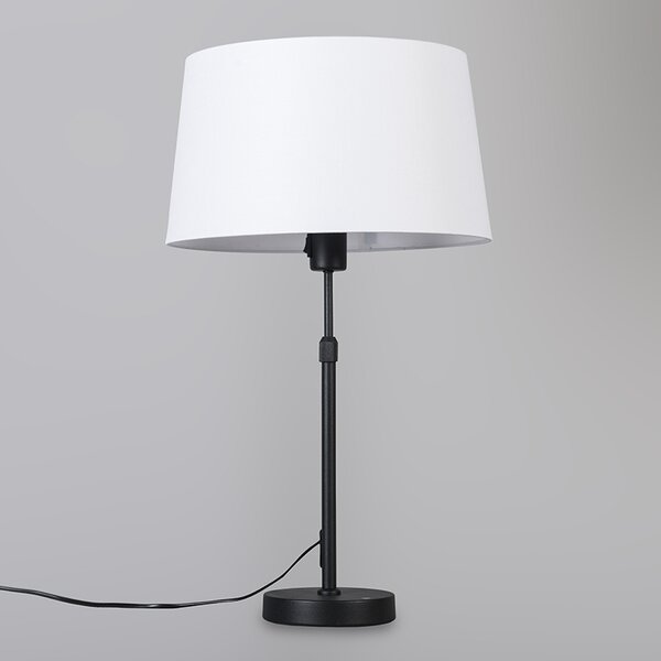 Asztali lámpa fekete árnyékolóval fehér 35 cm állítható - Parte