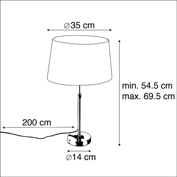 Asztali lámpa arany/bronz fekete vászon árnyékolóval 35 cm - Parte