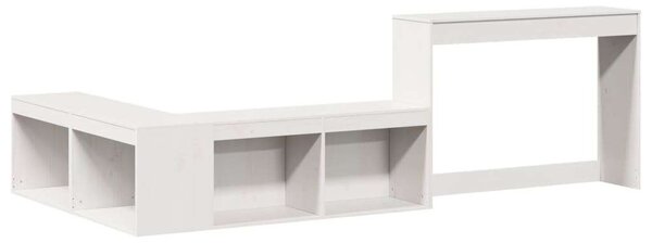 VidaXL Fehér Fenyőfa Éjjeliszekrény Íróasztallal - 232 cm