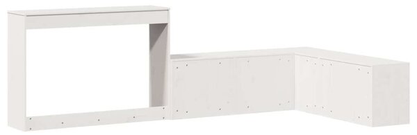 VidaXL Fehér Fenyőfa Éjjeliszekrény Íróasztallal - 232 cm