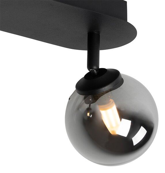 Modern fekete reflektor füstüveggel 2-lámpás - Athén