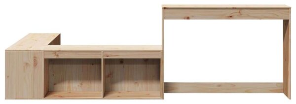 VidaXL Tömörfenyőfa Éjjeliszekrény Íróasztallal - 222x107x75 cm