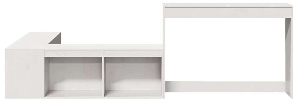 VidaXL Fehér Fenyőfa Éjjeliszekrény Íróasztallal - 232x112x75 cm