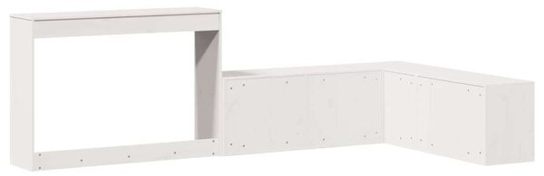 VidaXL Fehér Fenyőfa Éjjeliszekrény Íróasztallal - 232x112x75 cm