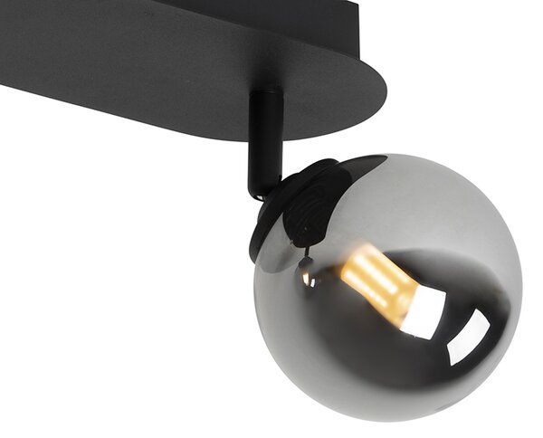Modern fekete reflektor füstüveggel 2-lámpás - Athén