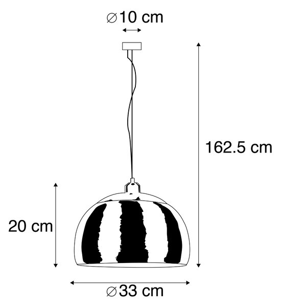 Modern kerek lógólámpa acélból - Globe
