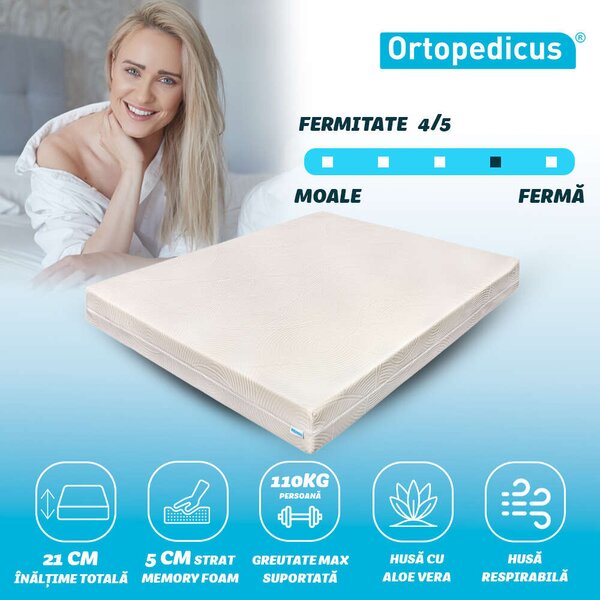 Ortopéd Memóriahabos Matrac Aloe Vera - 160x200 cm