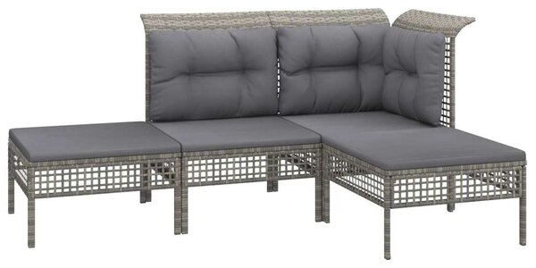 VidaXL Polyrattan Kerti Ülőgarnitúra - 7 részes, Szürke