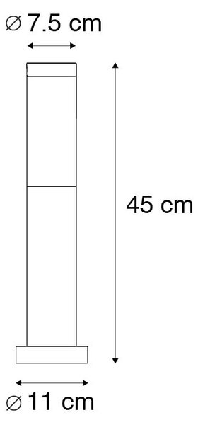Kültéri lámpaoszlop antracit 45 cm IP44 - Rox talp és kábelcsatlakozóval