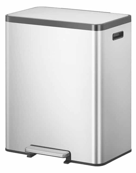 Lépcsős szemetes, EKO, Ecocasa II Recycling, 30+30 liter, 2 rekesz, rozsdamentes acél