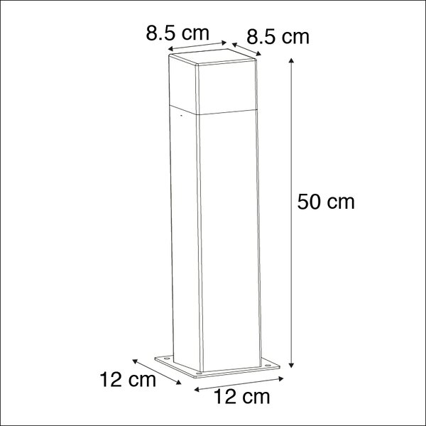 Kültéri lámpa 50 cm antracit talp és kábelhüvely - Denmark