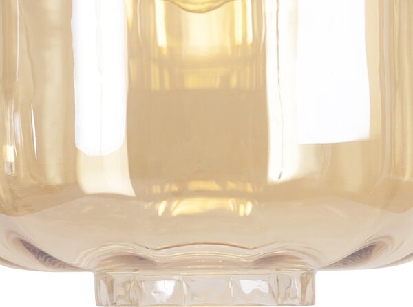 Design lógólámpa fekete borostyánüveggel, 3 lámpás, 161,5 cm - Qara